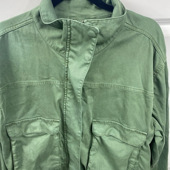 Sonoma Womens Jacket Green Utility Military Zipper And Button Closure Large - Picture 3 of 7